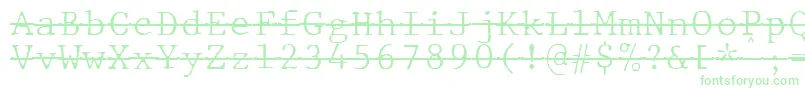 JMH Typewriter mono Fine Over-Schriftart – Grüne Schriften auf weißem Hintergrund