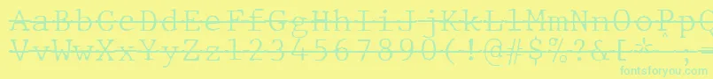 Шрифт JMH Typewriter mono Fine Over – зелёные шрифты на жёлтом фоне
