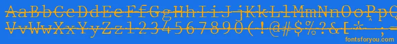 JMH Typewriter mono Fine Over Font – Orange Fonts on Blue Background