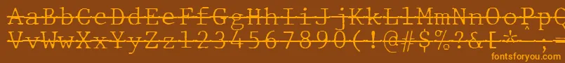 JMH Typewriter mono Fine Over Font – Orange Fonts on Brown Background