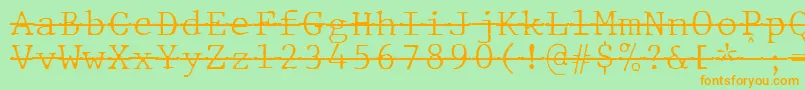 JMH Typewriter mono Fine Over Font – Orange Fonts on Green Background