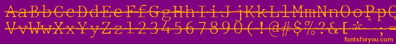 JMH Typewriter mono Fine Over Font – Orange Fonts on Purple Background