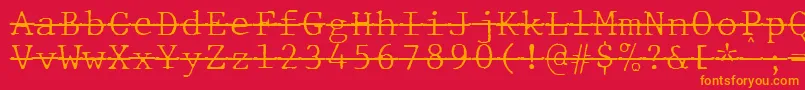 JMH Typewriter mono Fine Over Font – Orange Fonts on Red Background