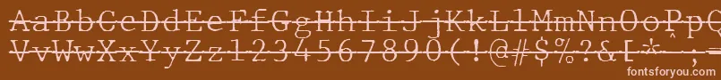 Шрифт JMH Typewriter mono Fine Over – розовые шрифты на коричневом фоне