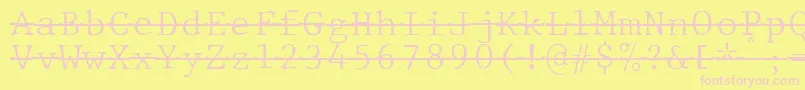 JMH Typewriter mono Fine Over Font – Pink Fonts on Yellow Background