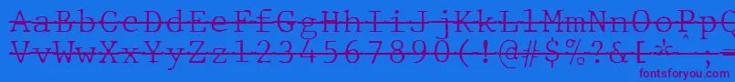 JMH Typewriter mono Fine Over Font – Purple Fonts on Blue Background