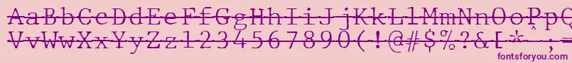 Шрифт JMH Typewriter mono Fine Over – фиолетовые шрифты на розовом фоне