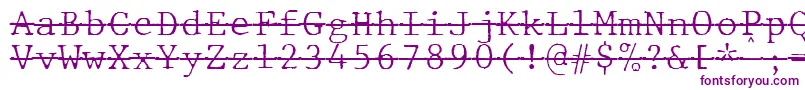 JMH Typewriter mono Fine Over Font – Purple Fonts on White Background
