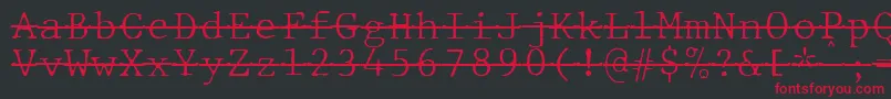 Шрифт JMH Typewriter mono Fine Over – красные шрифты на чёрном фоне