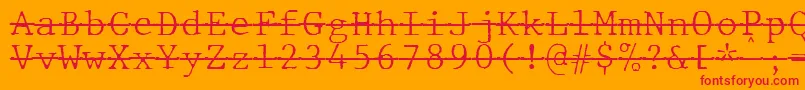 JMH Typewriter mono Fine Over Font – Red Fonts on Orange Background