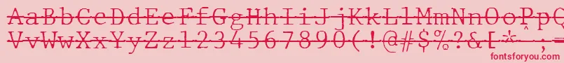 Шрифт JMH Typewriter mono Fine Over – красные шрифты на розовом фоне