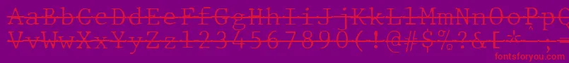 JMH Typewriter mono Fine Over Font – Red Fonts on Purple Background
