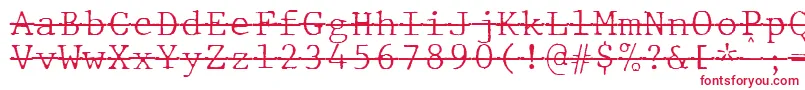 Шрифт JMH Typewriter mono Fine Over – красные шрифты на белом фоне