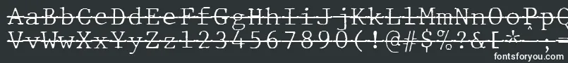 Шрифт JMH Typewriter mono Fine Over – белые шрифты на чёрном фоне