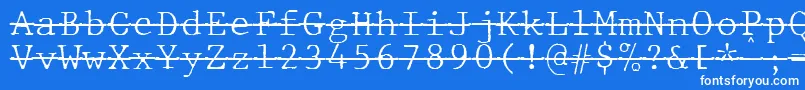 JMH Typewriter mono Fine Over Font – White Fonts on Blue Background