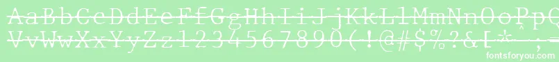 JMH Typewriter mono Fine Over-Schriftart – Weiße Schriften auf grünem Hintergrund