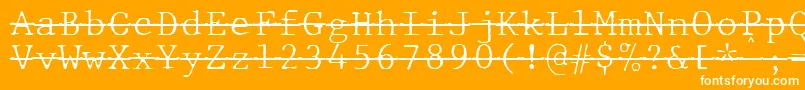 Шрифт JMH Typewriter mono Fine Over – белые шрифты на оранжевом фоне