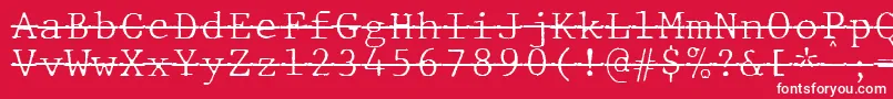 JMH Typewriter mono Fine Over Font – White Fonts on Red Background