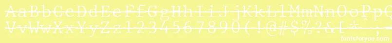 JMH Typewriter mono Fine Over-Schriftart – Weiße Schriften auf gelbem Hintergrund