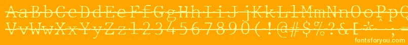 Шрифт JMH Typewriter mono Fine Over – жёлтые шрифты на оранжевом фоне