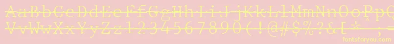 JMH Typewriter mono Fine Over Font – Yellow Fonts on Pink Background