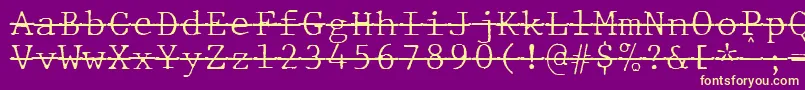 JMH Typewriter mono Fine Over Font – Yellow Fonts on Purple Background