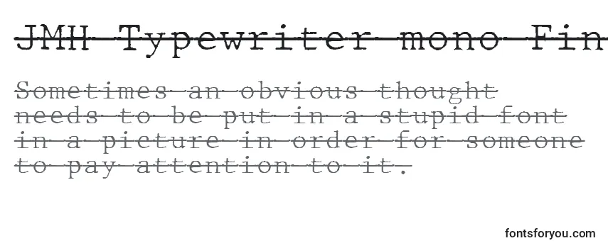 Überblick über die Schriftart JMH Typewriter mono Fine Over
