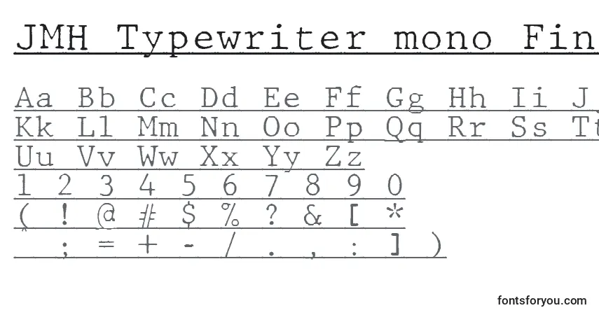 JMH Typewriter mono Fine Under Font – alphabet, numbers, special characters