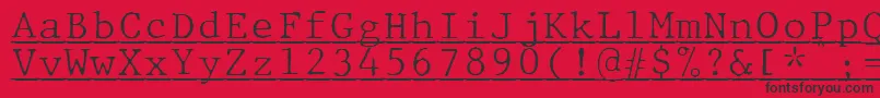 JMH Typewriter mono Fine Under Font – Black Fonts on Red Background