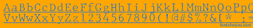 JMH Typewriter mono Fine Under Font – Blue Fonts on Orange Background