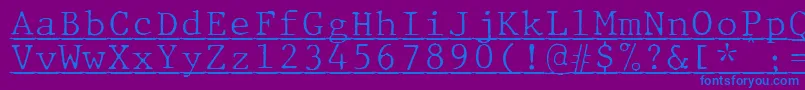 JMH Typewriter mono Fine Under Font – Blue Fonts on Purple Background