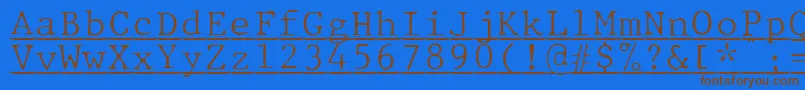 JMH Typewriter mono Fine Under Font – Brown Fonts on Blue Background