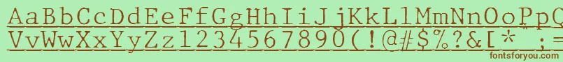 JMH Typewriter mono Fine Under Font – Brown Fonts on Green Background