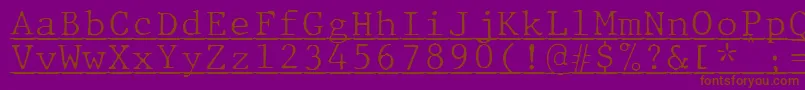 JMH Typewriter mono Fine Under Font – Brown Fonts on Purple Background