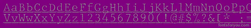 Шрифт JMH Typewriter mono Fine Under – серые шрифты на фиолетовом фоне