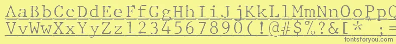 JMH Typewriter mono Fine Under Font – Gray Fonts on Yellow Background