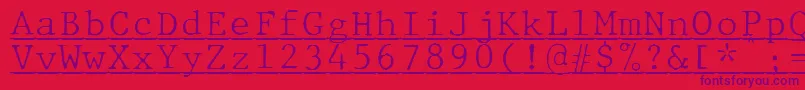 JMH Typewriter mono Fine Under Font – Purple Fonts on Red Background