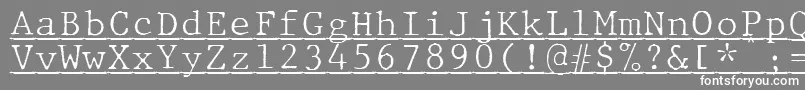 フォントJMH Typewriter mono Fine Under – 灰色の背景に白い文字