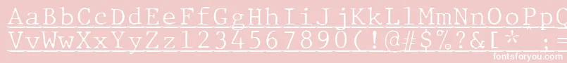 JMH Typewriter mono Fine Under Font – White Fonts on Pink Background