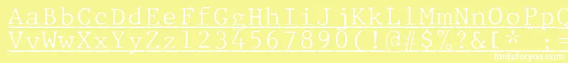 JMH Typewriter mono Fine Under Font – White Fonts on Yellow Background