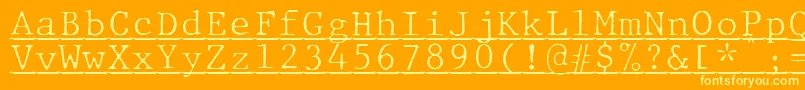 JMH Typewriter mono Fine Under Font – Yellow Fonts on Orange Background