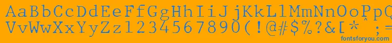 JMH Typewriter mono Fine Font – Blue Fonts on Orange Background