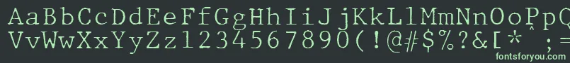 Czcionka JMH Typewriter mono Fine – zielone czcionki na czarnym tle