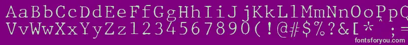 JMH Typewriter mono Fine-fontti – vihreät fontit violetilla taustalla