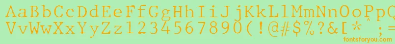 JMH Typewriter mono Fine Font – Orange Fonts on Green Background