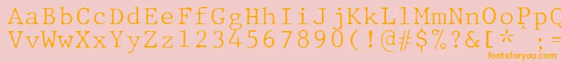 JMH Typewriter mono Fine Font – Orange Fonts on Pink Background