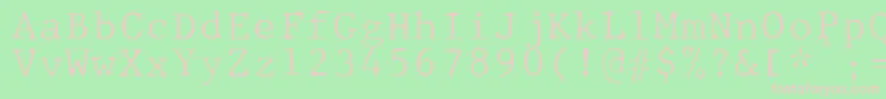 Fonte JMH Typewriter mono Fine – fontes rosa em um fundo verde