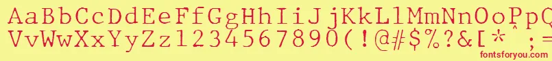 JMH Typewriter mono Fine Font – Red Fonts on Yellow Background