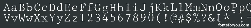 Czcionka JMH Typewriter mono Fine – białe czcionki na czarnym tle