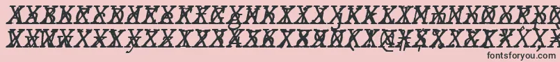 Fonte JMH Typewriter mono Italic Cross – fontes pretas em um fundo rosa
